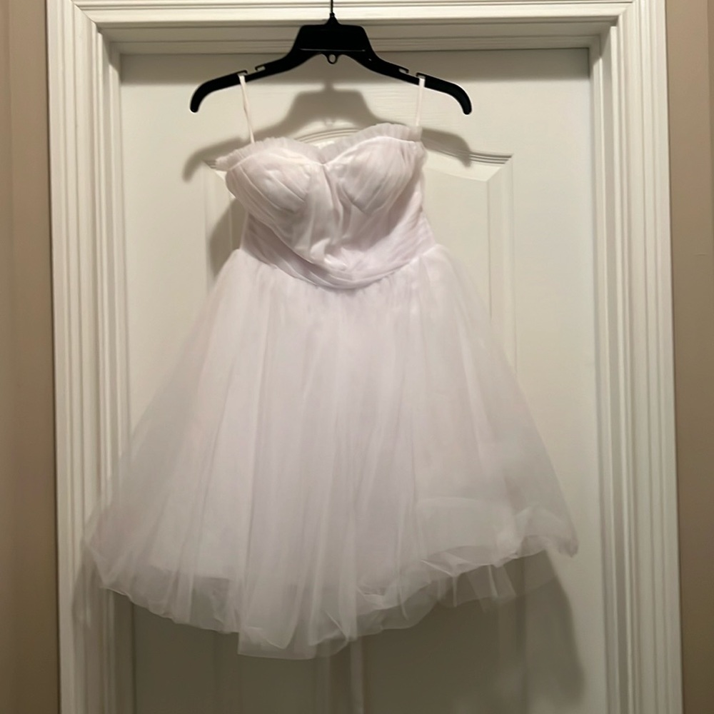 Custom made short tulle wedding/ prom/ homecoming dress with corset back.